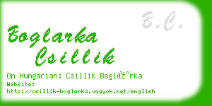 boglarka csillik business card